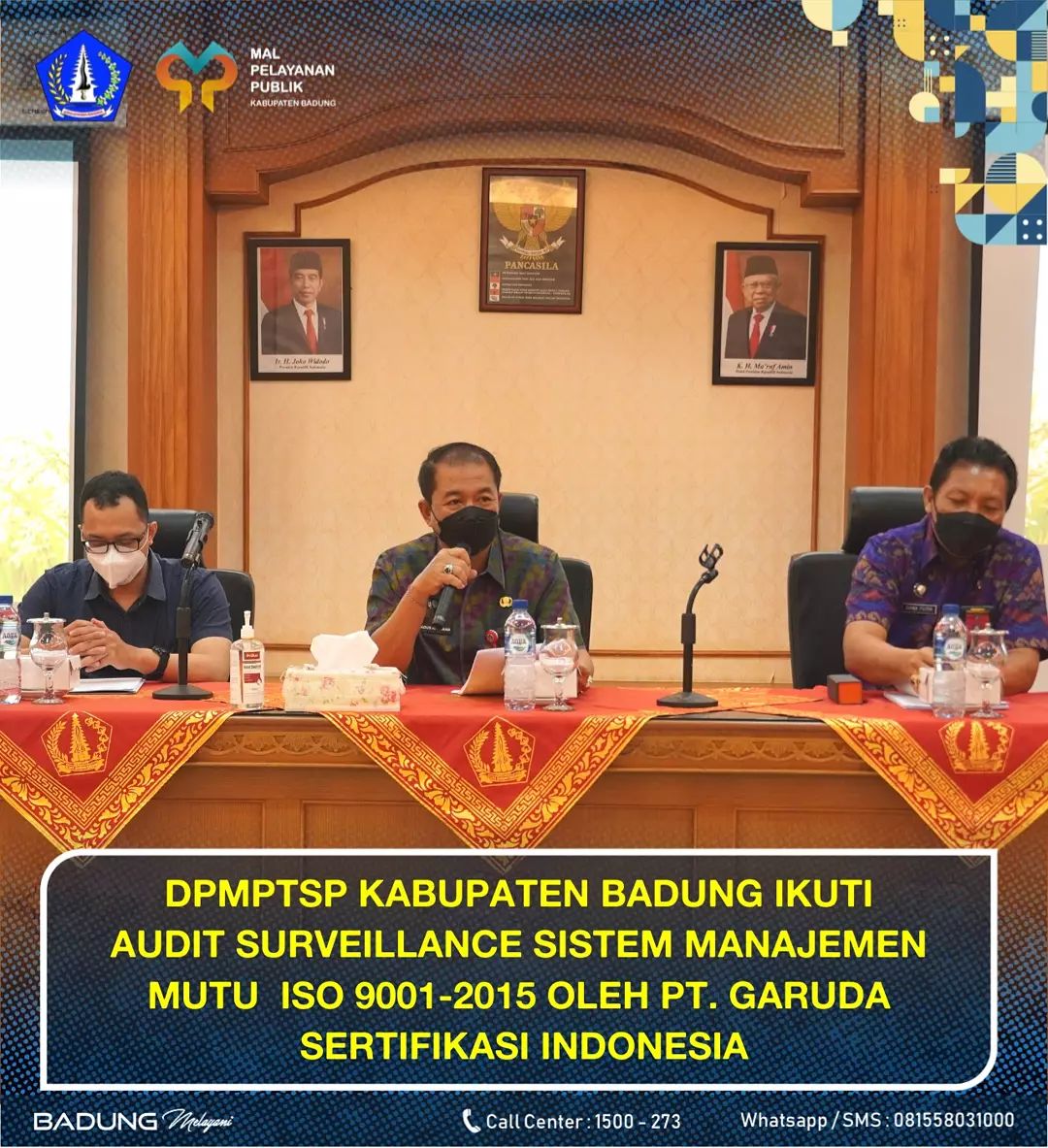 DPMPTSP KABUPATEN BADUNG IKUTI AUDIT SURVEILLANCE SISTEM MANAJEMEN MUTU ISO 9001-2015 OLEH PT. GARUDA SERTIFIKASI INDONESIA