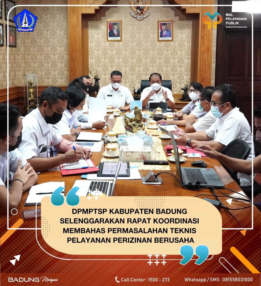 DPMPTSP KABUPATEN BADUNG SELENGGARAKAN RAPAT KOORDINASI MEMBAHAS PERMASALAHAN TEKNIS PELAYANAN PERIZINAN BERUSAHA