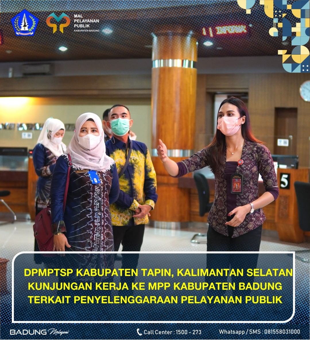 DPMPTSP KABUPATEN TAPIN, KALIMANTAN SELATAN KUNJUNGAN KERJA KE MPP KABUPATEN BADUNG TERKAIT PENYELENGGARAAN PELAYANAN PUBLIK