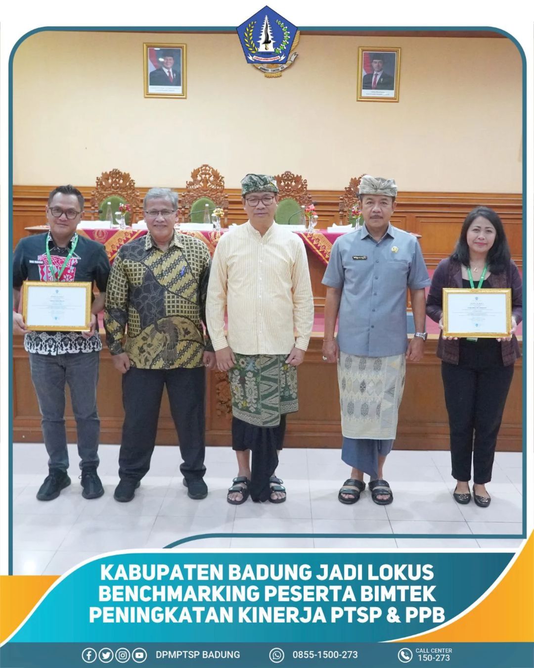 KABUPATEN BADUNG MENJADI LOKUS BECHMARKING PESERTA BIMTEK PENINGKATAN KINERJA PTSP & PPB