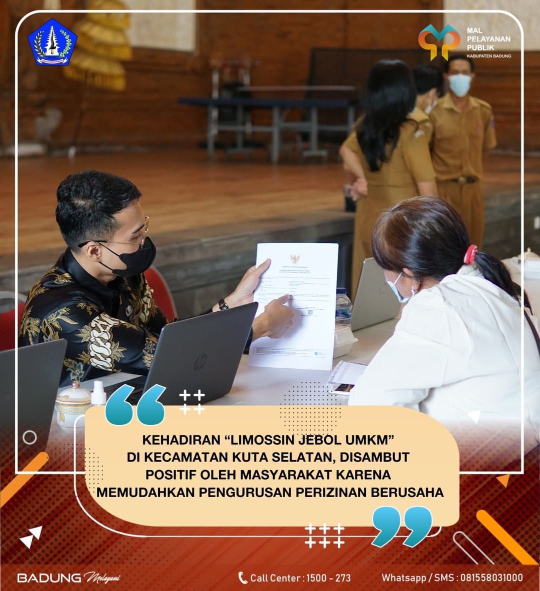 KEHADIRAN “LIMOSSIN JEBOL UMKM” DI KECAMATAN KUTA SELATAN, DISAMBUT POSITIF OLEH MASYARAKAT KARENA MEMUDAHKAN PENGURUSAN PERIZINAN BERUSAHA