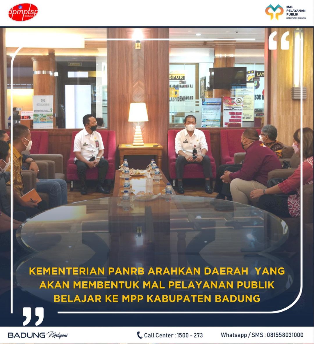 KEMENTERIAN PANRB ARAHKAN DAERAH YANG AKAN MEMBENTUK MAL PELAYANAN PUBLIK BELAJAR KE MPP KABUPATEN BADUNG