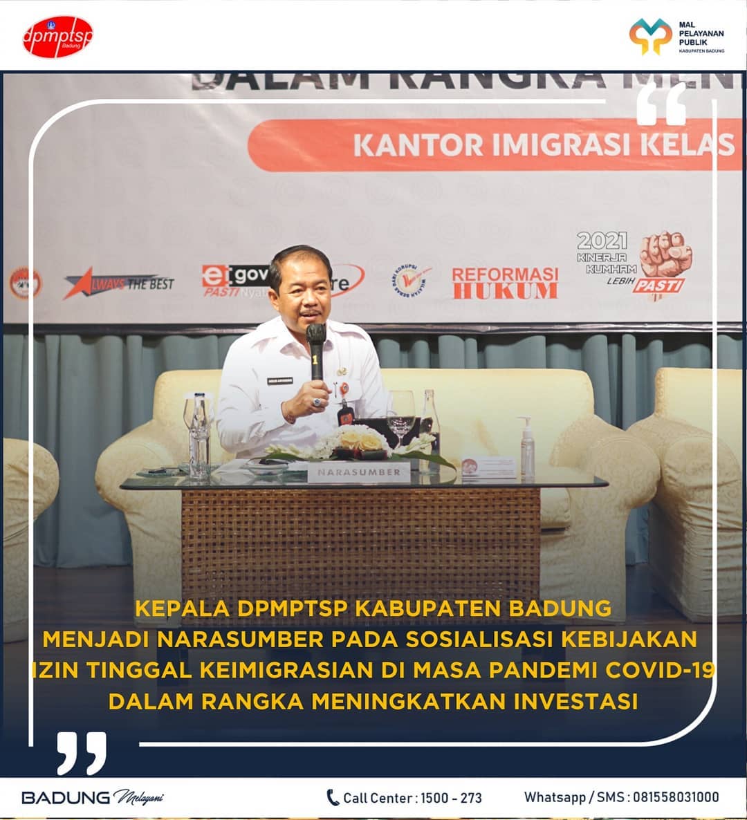 KEPALA DPMPTSP KABUPATEN BADUNG MENJADI NARASUMBER PADA SOSIALISASI KEBIJAKAN IZIN TINGGAL KEIMIGRASIAN DI MASA PANDEMI COVID-19 DALAM RANGKA MENINGKATKAN INVESTASI