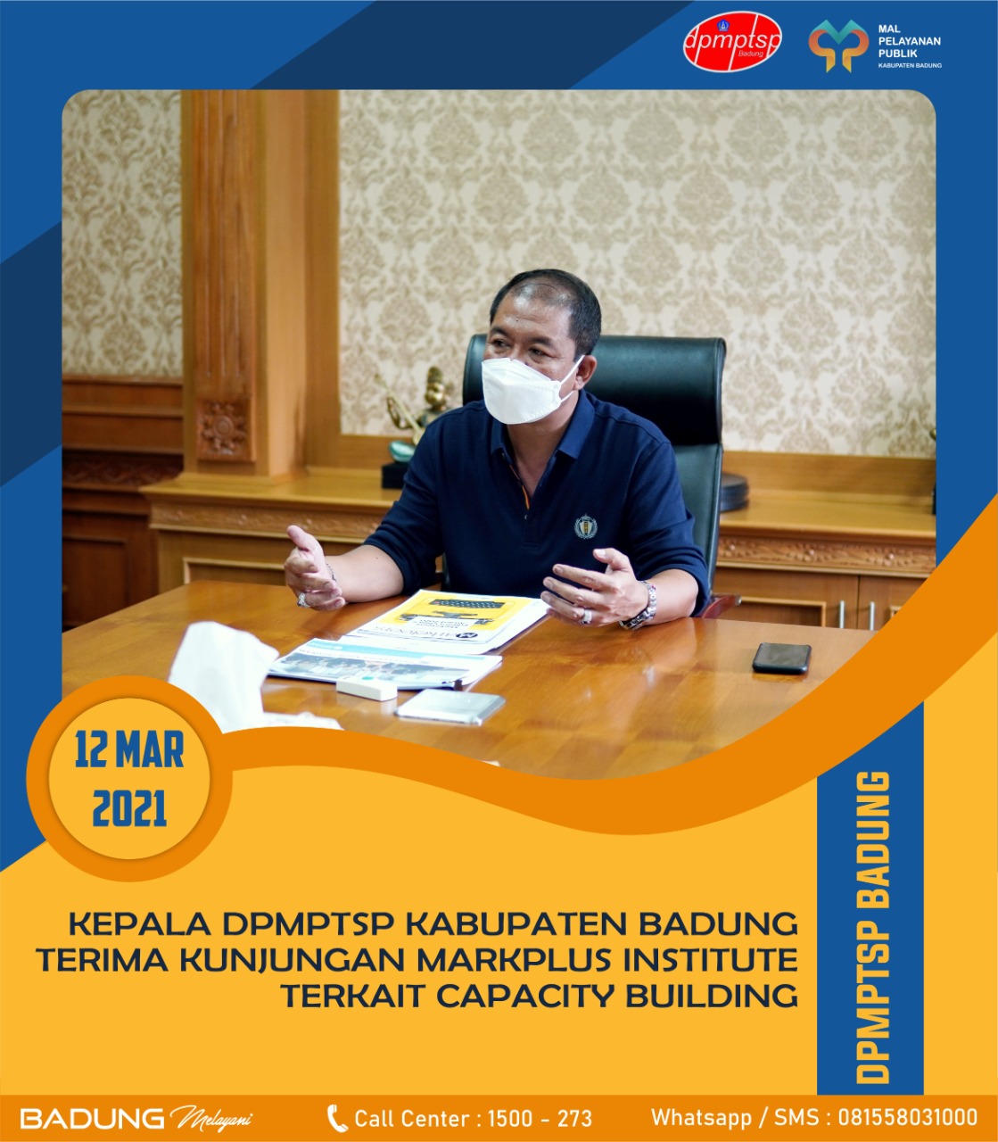 KEPALA DPMPTSP KABUPATEN BADUNG TERIMA KUNJUNGAN MARKPLUS INSTITUTE TERKAIT CAPACITY BUILDING