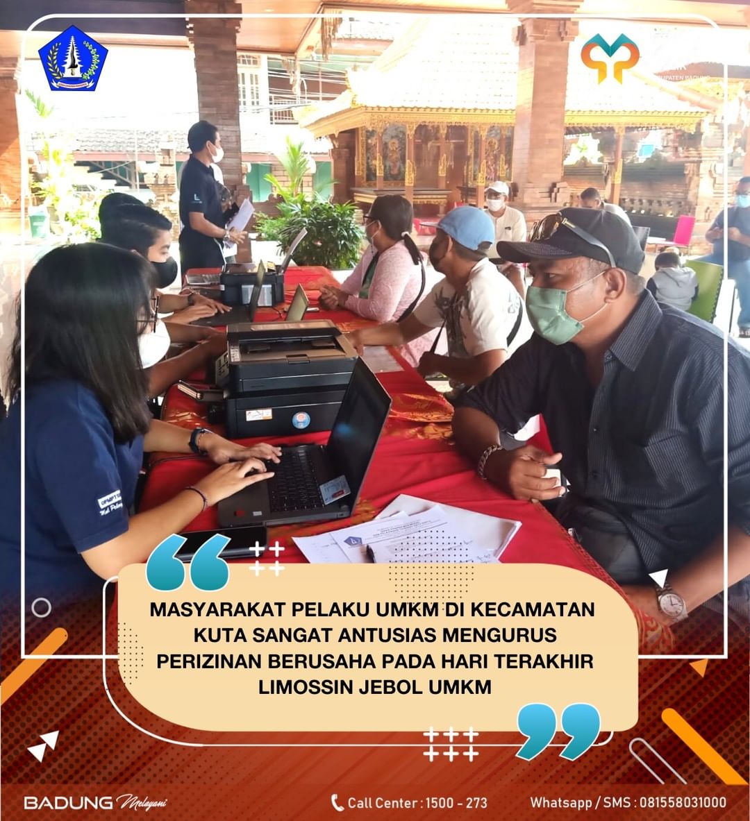 MASYARAKAT PELAKU UMKM DI KECAMATAN KUTA SANGAT ANTUSIAS MENGURUS PERIZINAN BERUSAHA PADA HARI TERAKHIR LIMOSSIN JEBOL UMKM