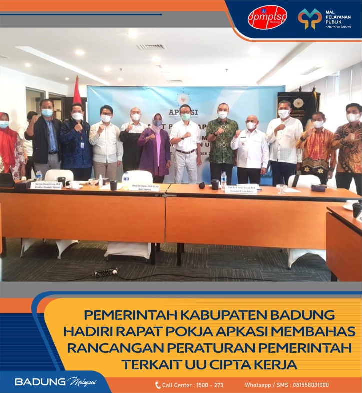 PEMERINTAH KABUPATEN BADUNG HADIRI RAPAT POKJA APKASI MEMBAHAS  RANCANGAN PERATURAN PEMERINTAH TERKAIT UU CIPTA KERJA