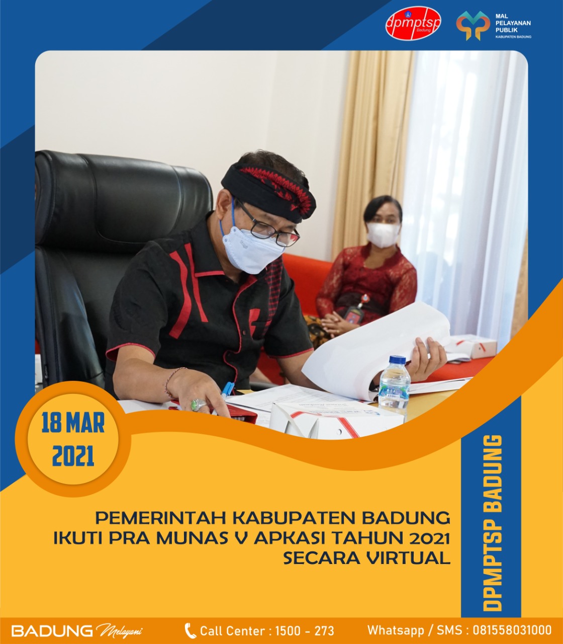 PEMERINTAH KABUPATEN BADUNG IKUTI PRA MUNAS V APKASI TAHUN 2021 SECARA VIRTUAL