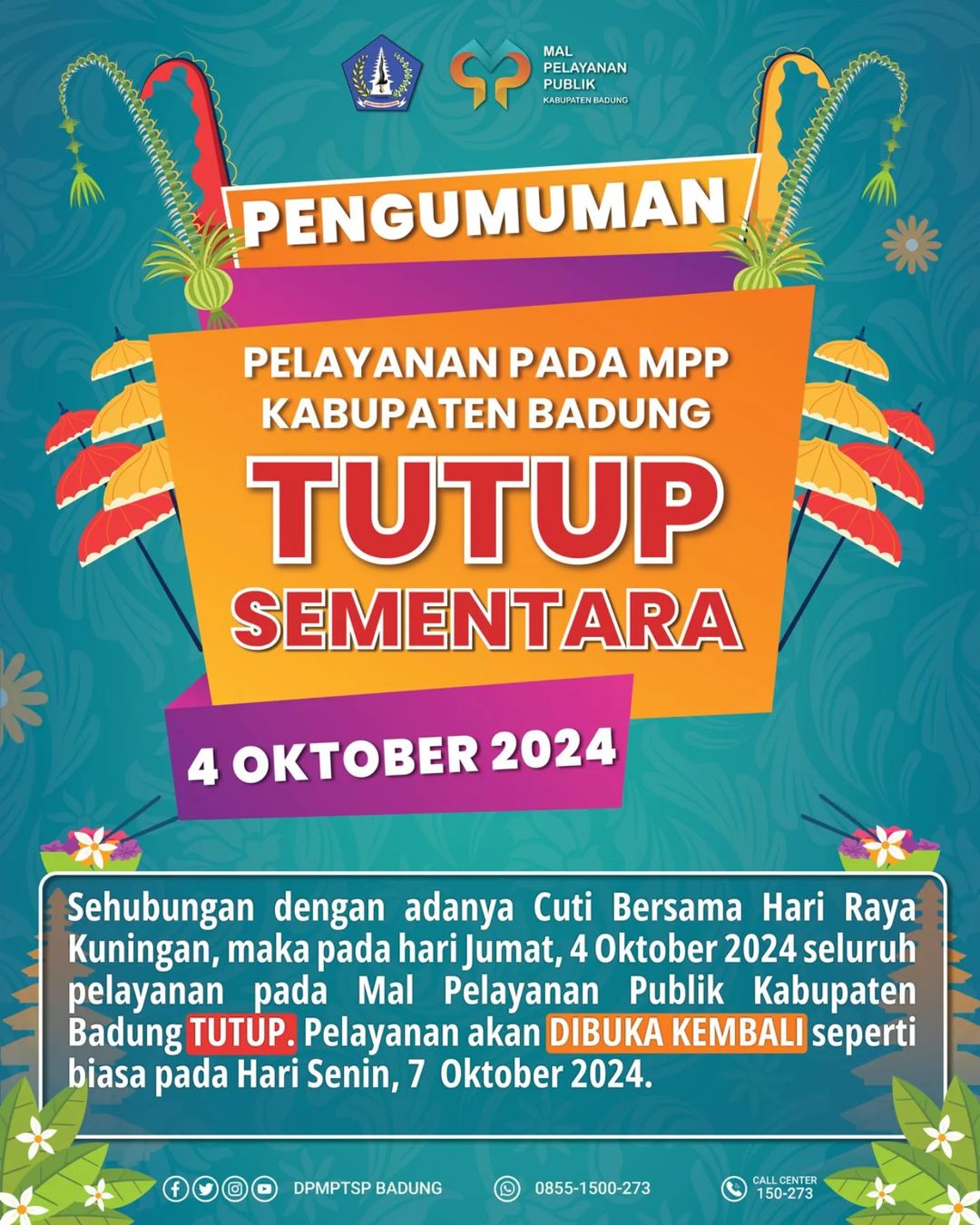 PENGUMUMAN CUTI KUNINGAN