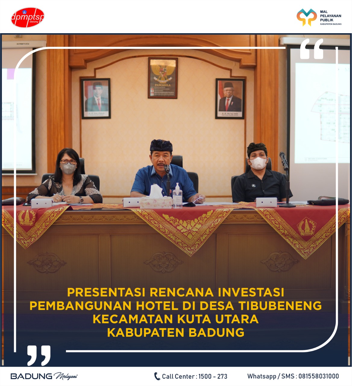 PRESENTASI RENCANA INVESTASI PEMBANGUNAN HOTEL DI DESA TIBUBENENG KECAMATAN KUTA UTARA KABUPATEN BADUNG