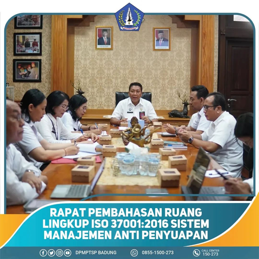 RAPAT PEMBAHASAN RUANG LINGKUP ISO 37001:2016 SISTEM MANAJEMEN ANTI PENYUAPAN