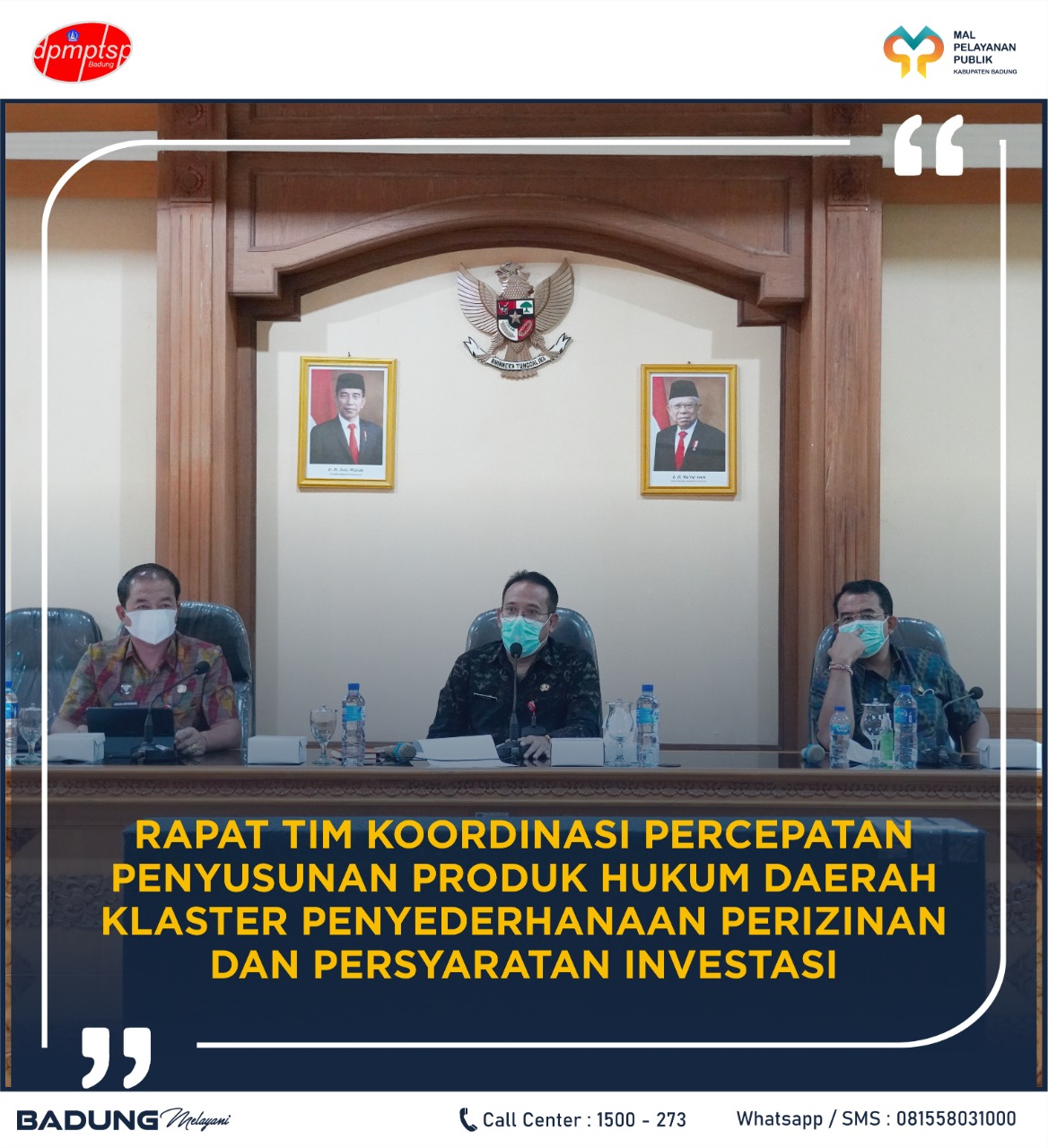 RAPAT TIM KOORDINASI PERCEPATAN PENYUSUNAN PRODUK HUKUM DAERAH KLASTER PENYEDERHANAAN PERIZINAN DAN PERSYARATAN INVESTASI