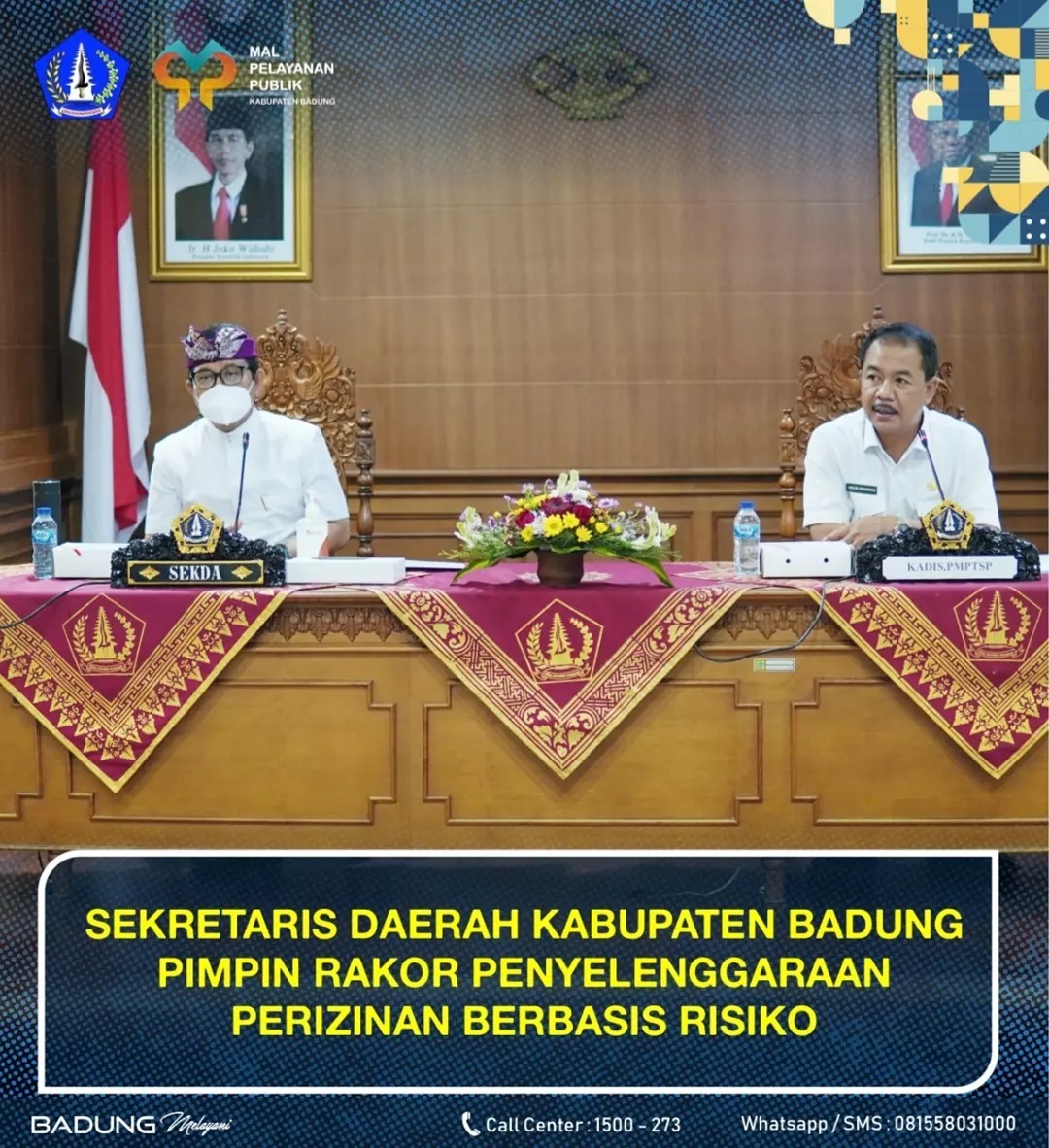 SEKRETARIS DAERAH KABUPATEN BADUNG PIMPIN RAKOR PENYELENGGARAAN PERIZINAN BERBASIS RISIKO