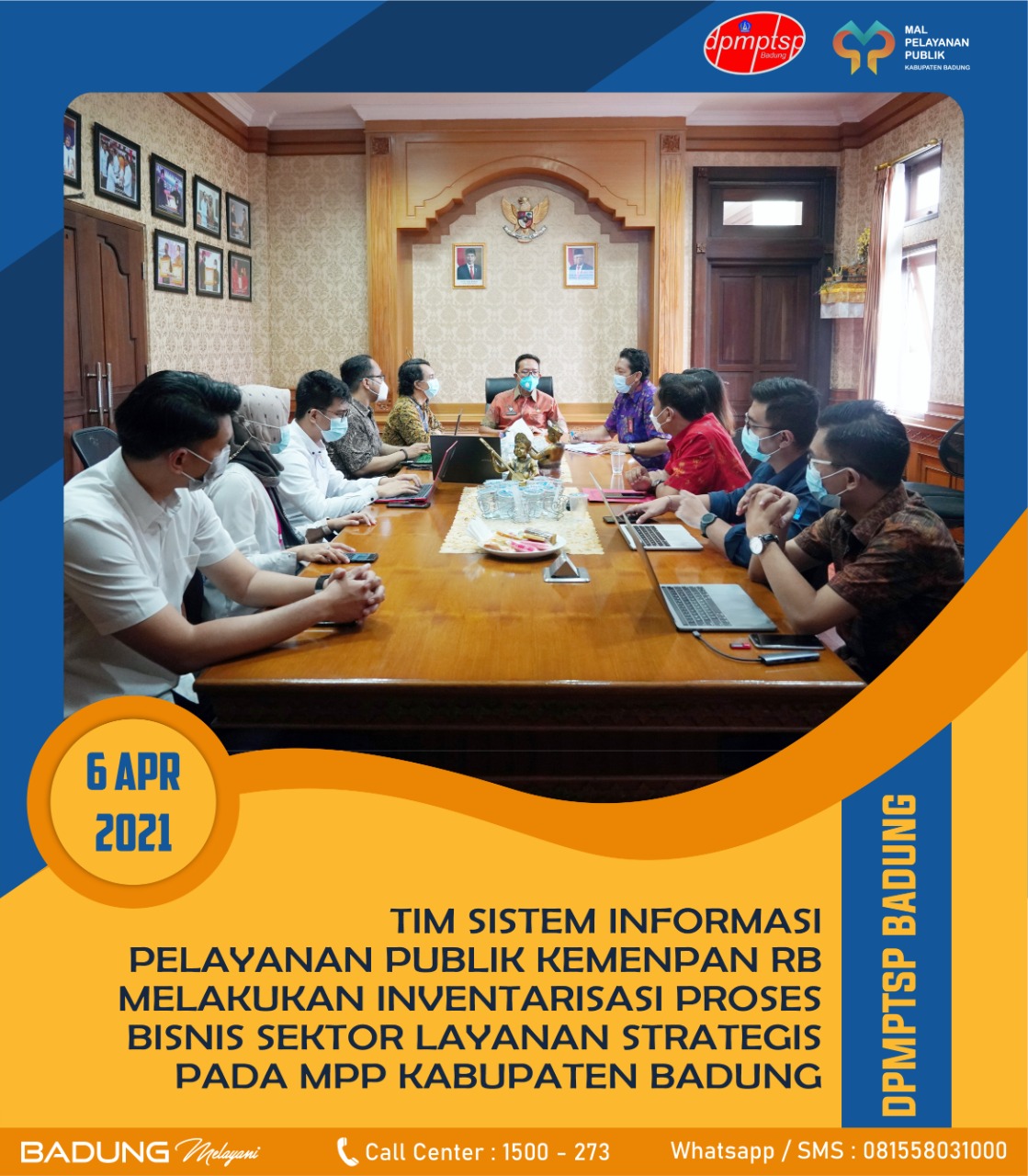 TIM SISTEM INFORMASI PELAYANAN PUBLIK KEMENPAN RB MELAKUKAN INVENTARISASI PROSES BISNIS SEKTOR LAYANAN STRATEGIS PADA MPP KABUPATEN BADUNG