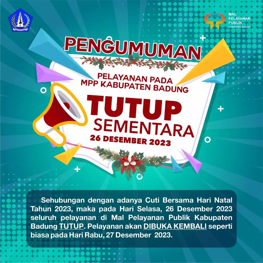 TUTUP LAYANAN HARI NATAL