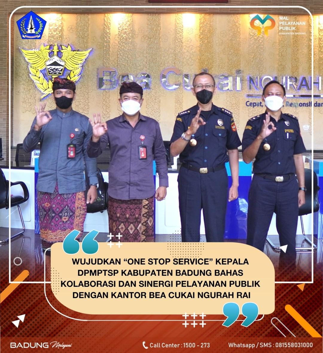 WUJUDKAN “ONE STOP SERVICE” KEPALA DPMPTSP KABUPATEN BADUNG BAHAS KOLABORASI DAN SINERGI PELAYANAN PUBLIK DENGAN KANTOR BEA CUKAI NGURAH RAI